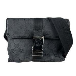 Gucci GG Canvas Waist Bag, Black, Unisex, 131236 z8587